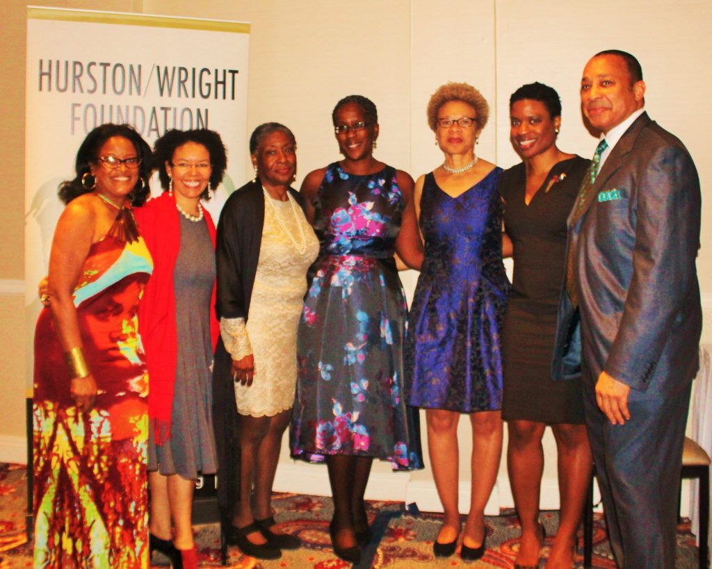 Board of directors Chair Darlene Taylor, Melanie Hatter, Co-founder Marita Golden, Treasurer Audrey Hipkins, Executive Director Deborah Heard, Press Secretary Crystal Davis and WPFW’s David Whettstone enjoy the fruits of their labor.