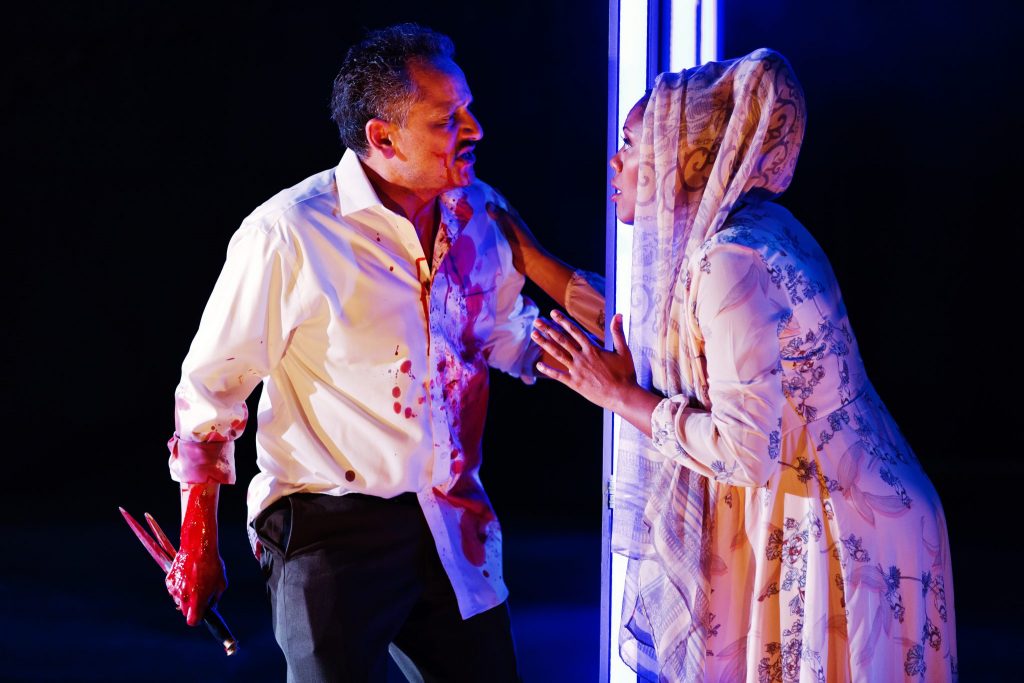 Macbeth informs Lady Macbeth of his murderous deed and the bloody instruments of his cruel late night execution of Duncan.