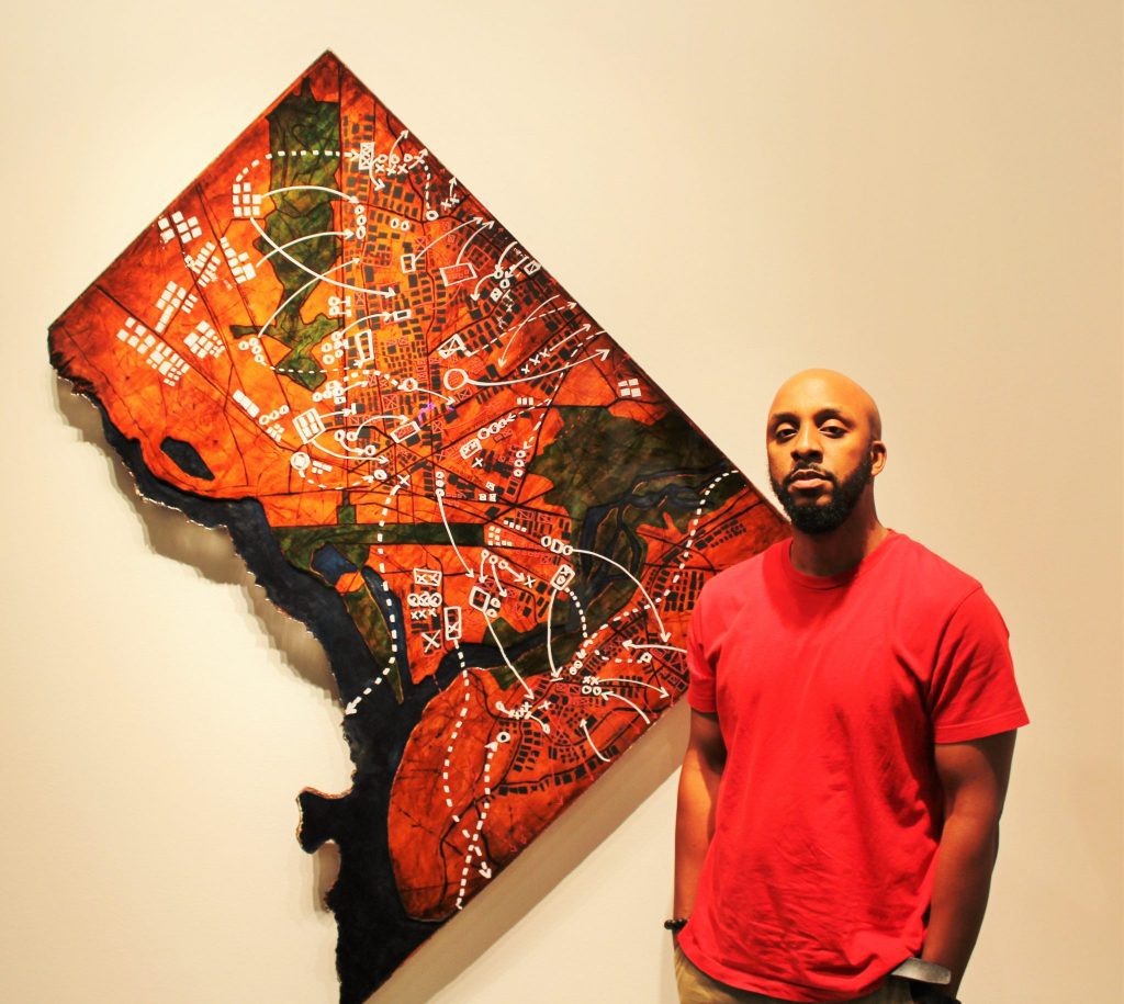 Wesley Clark with his original work ‘The New American Pastime’