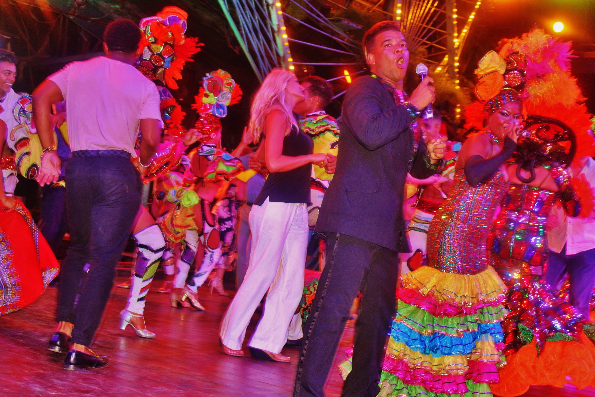 As the Finale brought a 100 Tropicana dancers and singers to the stage, the invitation was extended to audience members to join the troupe on stage to close out the show. Very educational dance lessons!